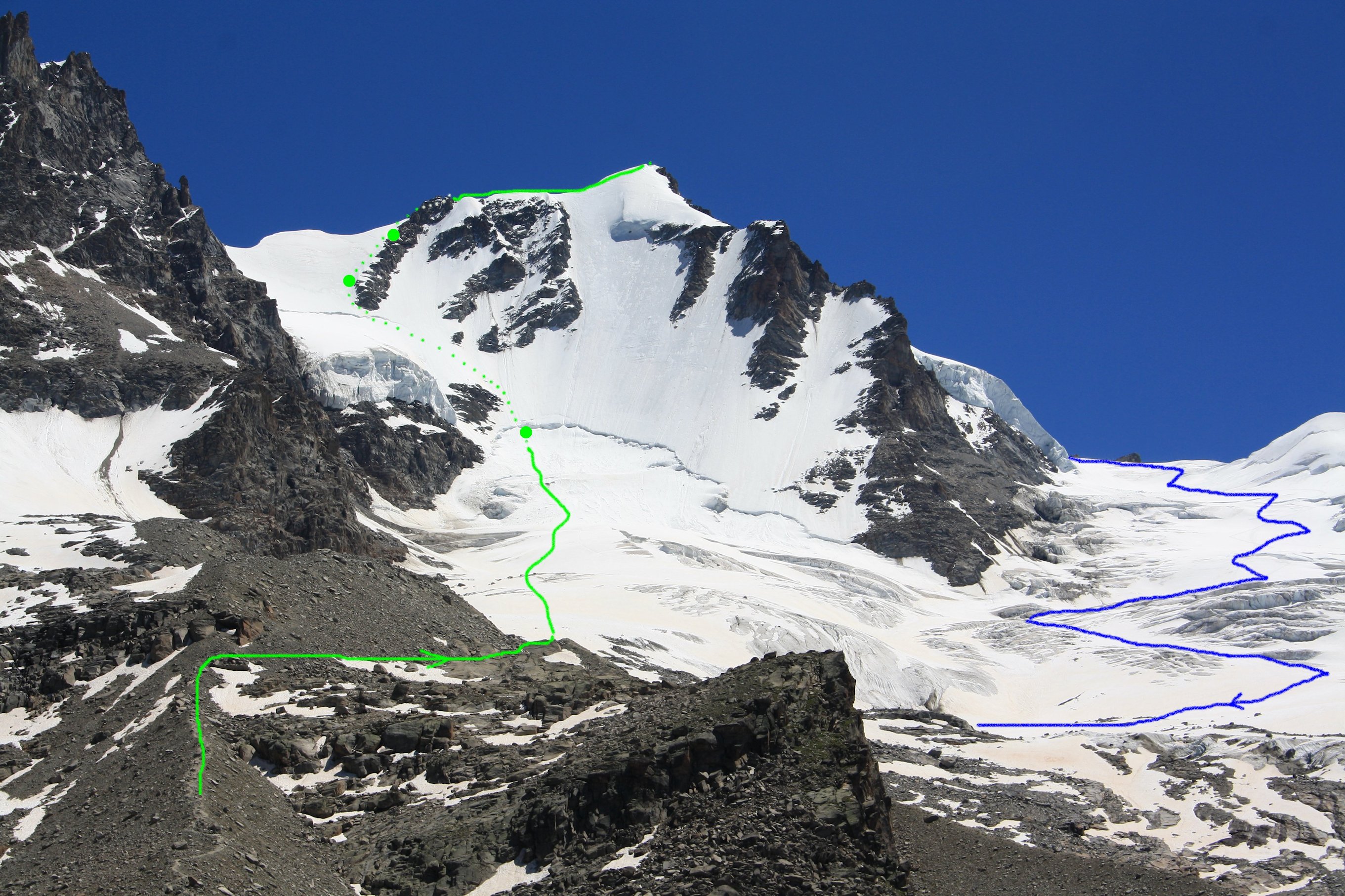 Le tracé de l’itinéraire du lendemain.