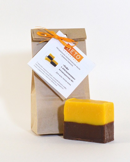 Натуральное Антивозрастное мыло для лица Кофе с апельсинами 